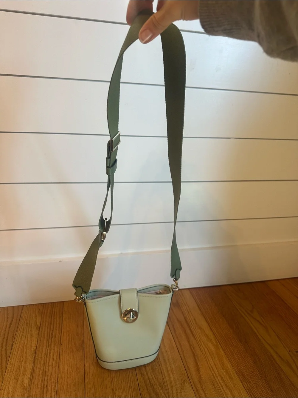 kate spade Mint Green Crossbody Bucket Bag with Wide Strap